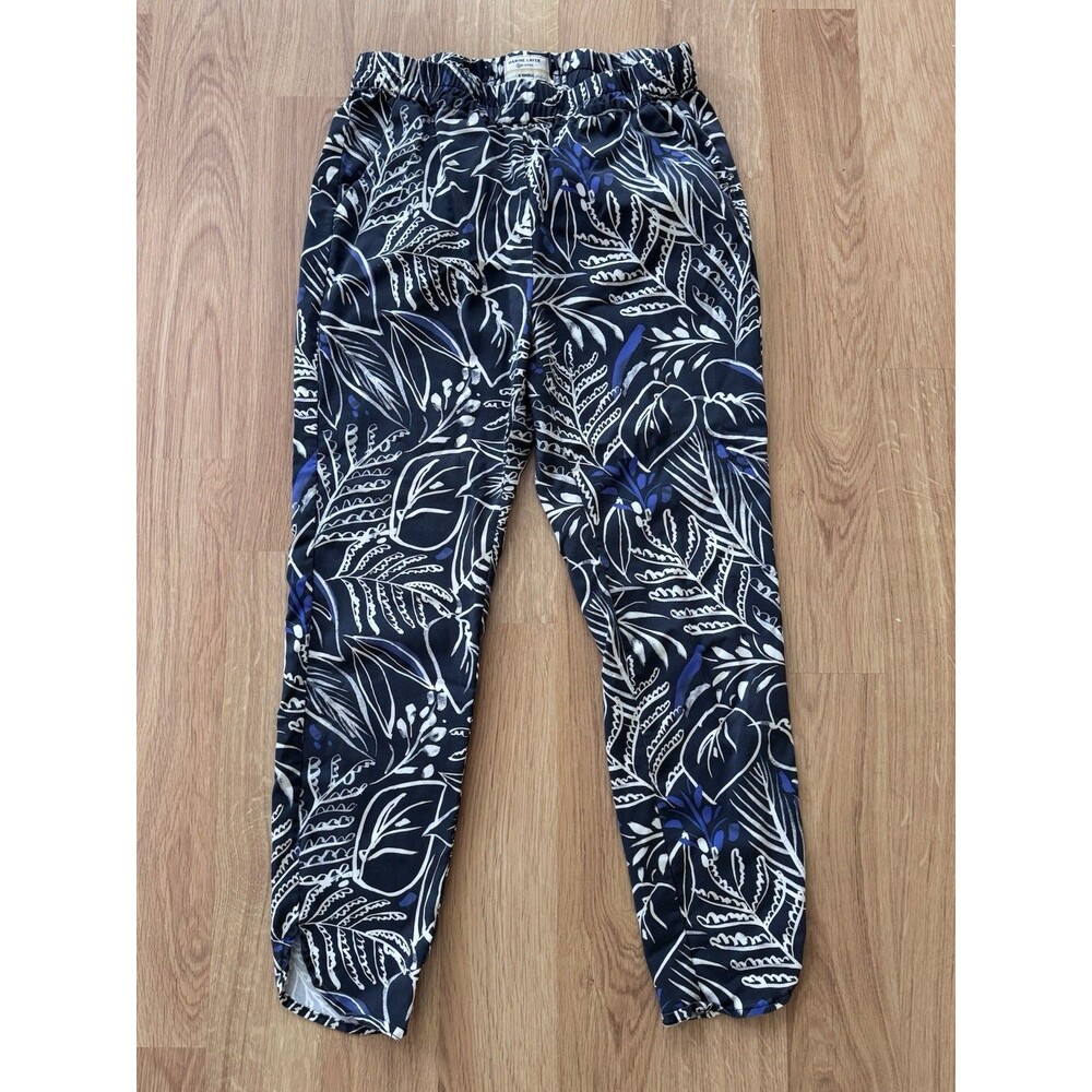 Marine‎ Layer Pants Re Spun Allison Blue White Foliage Floral Print Women’s XS